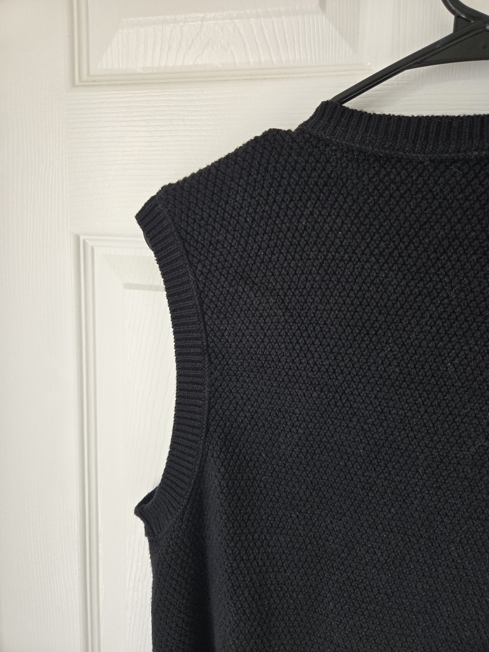 Lizsport Vintage Black Cable Knit Button-Front Sweater Vest Size Medium - Picture 5 of 5